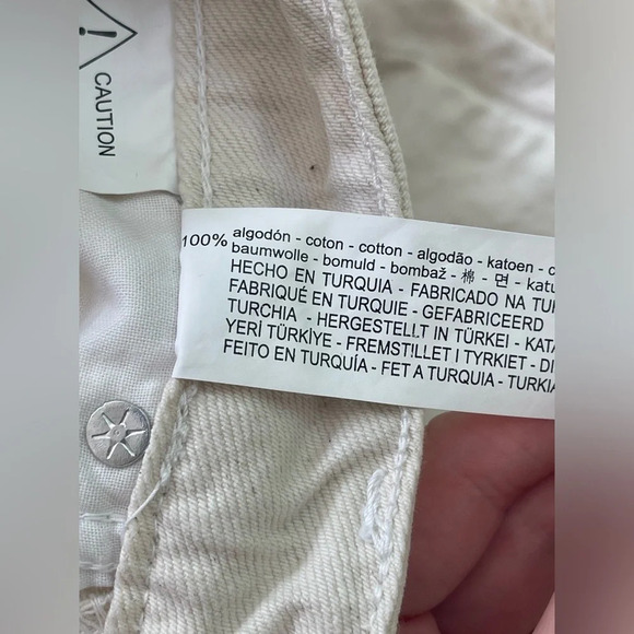 Zara high rise cotton ivory jeans straight leg raw hem size 2 - Picture 5 of 7